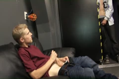 Blond dude sucks a spooged knob