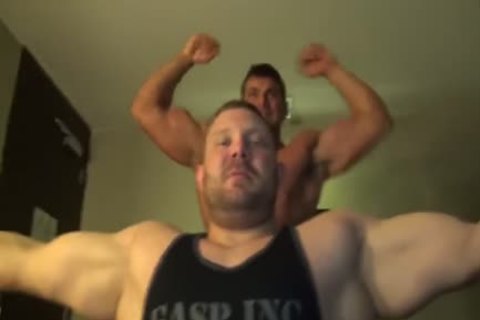 Muscle Buddies Flexing And Showering