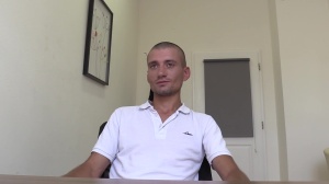 A young man with nice looking body booty hammered