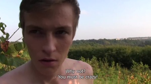 eighteen y.o. smiley twink nailed in the bushes