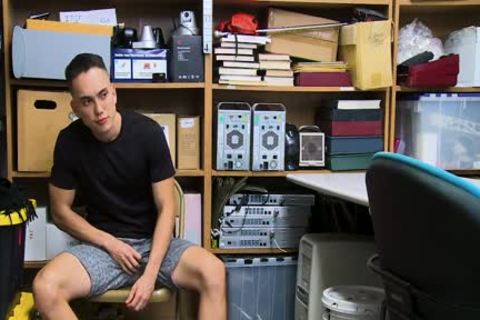 Security Guard Shoves His shlong In Public Masturbators mouth