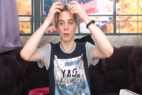 slim teen Playing With large shaved wang And Balls - Buttplug