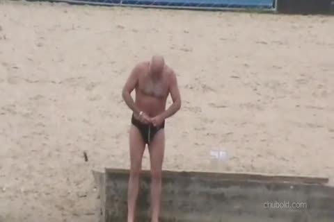 Spy daddy males And Grandpas Swimming in nature's garb