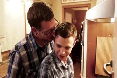 teen gets Spit-roasted bare By Step-dad And Uncle