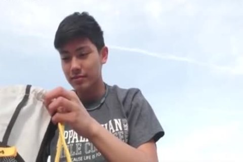 beautiful asian Lad Outdoor Masturbate Show