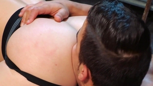 Hot House: Athletic bodybuilder wearing suit jerking big dick