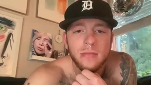 attractive American boy With Tattoos dildos wazoo On web camera