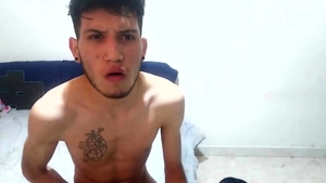 BarebackLatinoz - Hard latino striptease in the bed