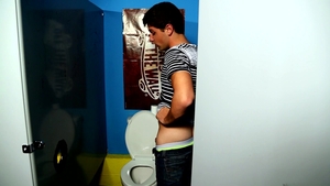 Next Door Twink: Brunette Twink Swallows Jake's Stiff Meat